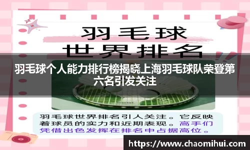 羽毛球个人能力排行榜揭晓上海羽毛球队荣登第六名引发关注